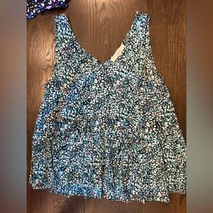 Loft sleeveless peplum blouse - M